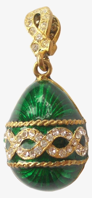 Sterling Silver Gold Washed Green Enamel And Crystal #6651879