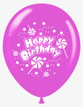 Balloons Printed Happy Birthday 1 Side 15 Pcs Pack #6654607