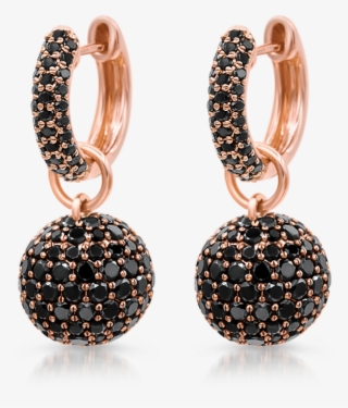 Baby Hoop Earrings With Black Diamonds Spheres #6658814