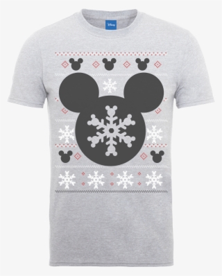 Disney Mickey Mouse Mickey Christmas Men's Grey T-shirt #6675184