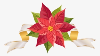 Free Png Poinsettia With Ribbon Png #6676236