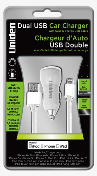 Dual Usb Car Charger With Apple Lightning Cable #6677888