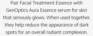 Pair Facial Treatment Essence With Genoptics Aura Essence #6682624