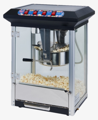 Winco Showtime Plexiglass Door Black Popcorn Machine #6686951