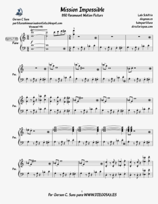 Partitura Para Piano De Misión Imposible Tema Principal #6695288