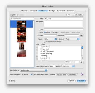 Using Flickrexport, You Can Upload Photos To Just Your #6699156