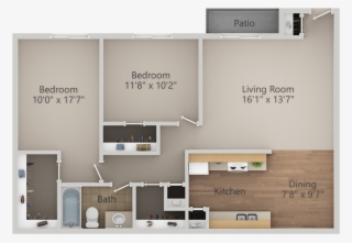 Floor Planstwo Bedroom/one Bath B #6699386