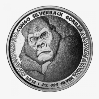 1 Oz Congo Silverback Gorilla Silver Front #6699988