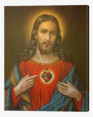 Typical Catholic Image Of Heart Of Jesus Christ Canvas - Jesus Christ #670193