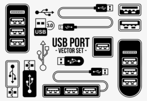 Usb Port Icons Vector - 3 Usb Port Icon #670750