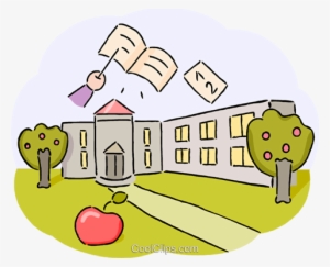 School Buildings Royalty Free Vector Clip Art Illustration - Cartoon #671326