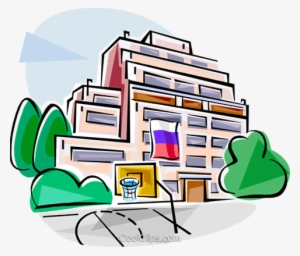 Russian School Building Royalty Free Vector Clip Art - Drawing #671371
