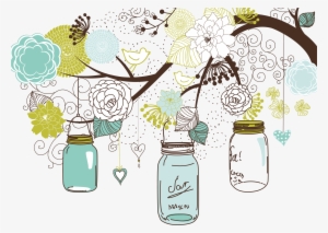 Mason Jar Clipart Baby Shower - Hanging Mason Jar Vector #672582
