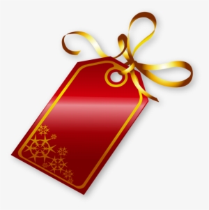 Red Christmas Tag With Golden Ribbon - Christmas Day #673077