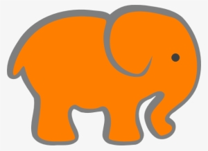 Elephant Clipart Baby Shower - Orange And Grey Elephant #673276
