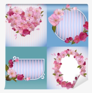 Vector Spring Banners With Beautiful Sakura Flowers - English Letters Love Heart Pink Flowers Wall Sticker #675595 Vector Spring Banners With Beautiful Sakura Flowers - English Letters Love Heart Pink Flowers Wall Sticker #675595