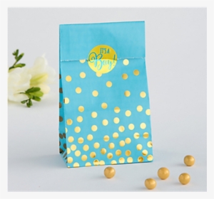 Blue & Gold Polka Dot Baby Shower Treat Bags 20ct - Baby Shower 'it's A Boy' Paper Favor Bags (20ct) #676796