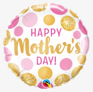Happy Mother's Day Foil Pink & Gold Dot Balloon #677248 Happy Mother's Day Foil Pink & Gold Dot Balloon #677248