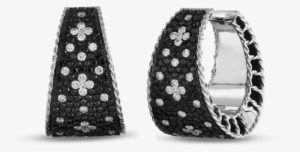 Roberto Coin 18k White Gold Tapered Hoop Earrings #677889