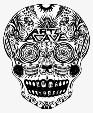 Arteagaveskull Whiteonblack - Mexican Folk Art Skull #679008