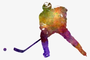 Bleed Area May Not Be Visible - Hockey Watercolor Painting #679434
