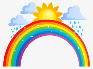 Banner Royalty Free Stock Clouds Png Transparent Clip - Rainbow Sun And Clouds #679670