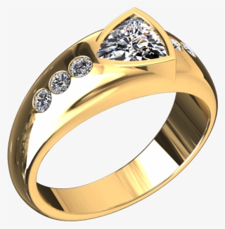 1/2 Carat Trillion Cut Diamond Ring In 18k Yellow Gold #6708867