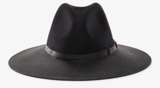 Arctic Blackfelt Wide Brim Fedora Hat Front View #6710091