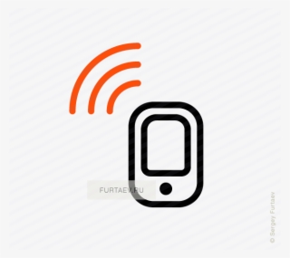 Vector Icon Of Wireless Signal Going From Cell Phone #6711766