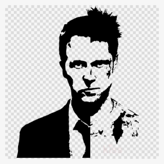 Stencil Fight Club Clipart Brad Pitt Fight Club Tyler - Free ...