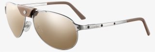 Cartier Santos Dumont Aviator Platinum Wood Sunglasses #6738098