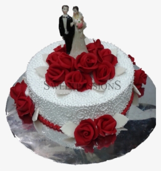 Single White Embroidery Red Roses #6741351