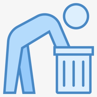 It's A Figure Of A Man Leaning Over Into A Garbage #6749503