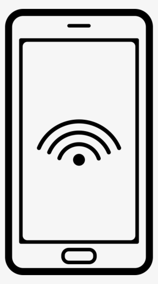 Mobile Phone Outline With Wifi Connection Sign On Screen #6759006