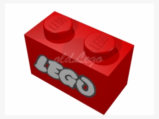 Brick 1 X 2 With White Old Style Lego Logo With Black #6775875