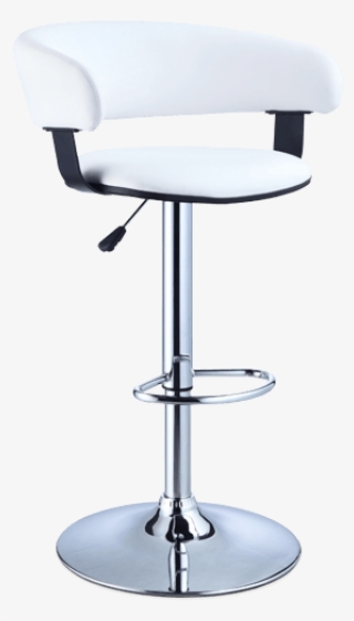 White & Chrome Scoop Back Bar Stool #6799401