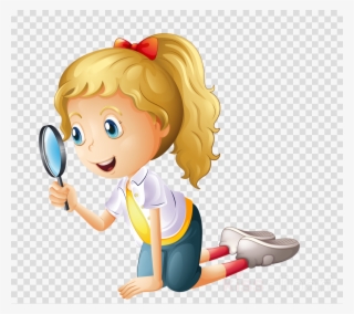 Child With Magnifying Glass Png Clipart Magnifying #6799704
