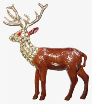 Fabulous 1940s Deer Rhinestone Vintage Pins, Vintage #6799977