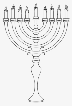 High Candle And Very Beautiful Of Menorah Coloring - Coloring Book #680301