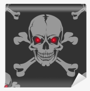 Seamless Background With Skull And Crossbones Wall - Gorillawhips 3x5 Foot White Skull Flag On 3/8" Pole #681182