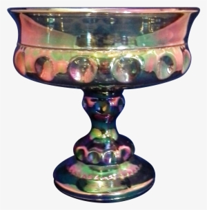 Indiana Glass Blue Carnival King's Crown Thumbprint - Carnival Glass #681630