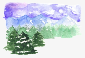 This Backgrounds Is Forest Watercolor Illustration - Watercolor Painting #682181