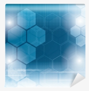 Abstract Technology Background With Hexagons Wall Mural - Hexagon #682405