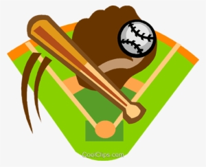 Clip Art Royalty Free Library Baseball Diamond Clipart - Baseball Field Bat Vector #683371