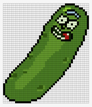 Badly Proportioned And Colored Pickle Rick From Rick - Rick And Morty Perler Bead Patterns #686467
