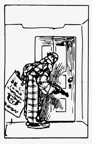 This Free Icons Png Design Of Man Door Gun #687131