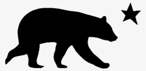 Grizzly Bear Silhouette Clip Art - California Bear And Star #688567