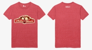 Nuka World Main Gate Heather Red T-shirt - Gb Eye Fallout Bottle And Cappy Collector Print #688827