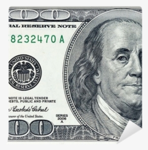 One Hundred Dollars Bill Fragment Wall Mural • Pixers® - Benjamin Franklin #689183