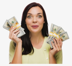 Get Cash In Hand With A Personal Loan, Signature Loan - Girl With Money Png #689200